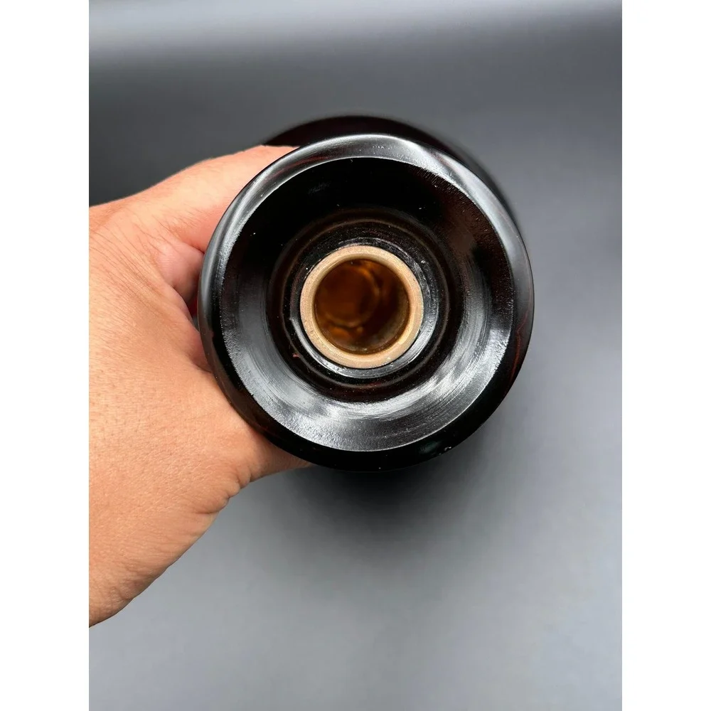 Vintage Japanese Lacquered Wood Vase 9.75